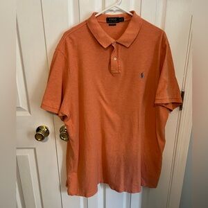 Polo Ralph‎ Lauren Mens XXL Orange Classic Fit Cotton Short Sleeve Polo Shirt